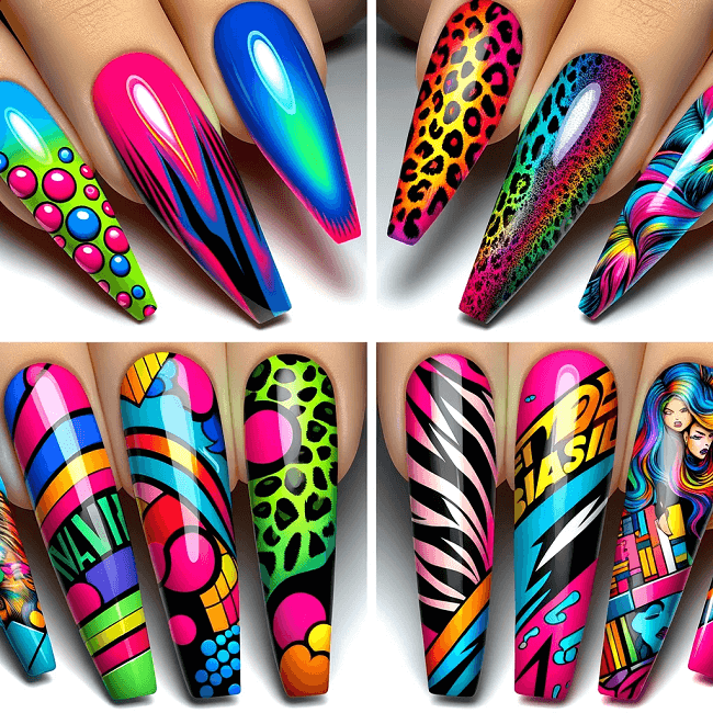 Bold and Bright nail Designs