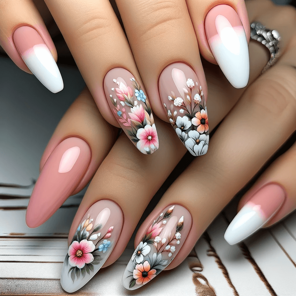 Floral French Tip
